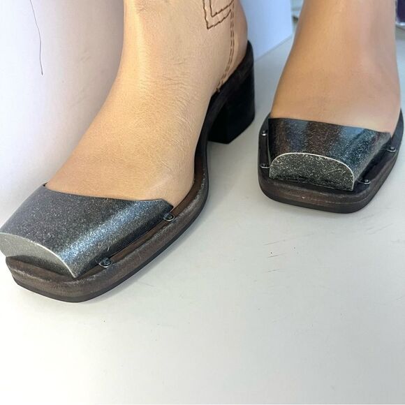 We The Free Leather Beau Tall Rider Boots Metal Toe in Fawn Tan NIB VERY RARE - Picture 5 of 14